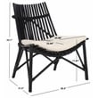 Safavieh Eisley Rattan Accent Chair with Cotton Cushion in White / Black