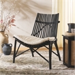 Safavieh Eisley Rattan Accent Chair with Cotton Cushion in White / Black