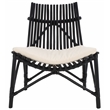 Safavieh Eisley Rattan Accent Chair with Cotton Cushion in White / Black