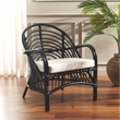 Safavieh Aragorn Rattan Accent Chair with Cotton Cushion in White / Black