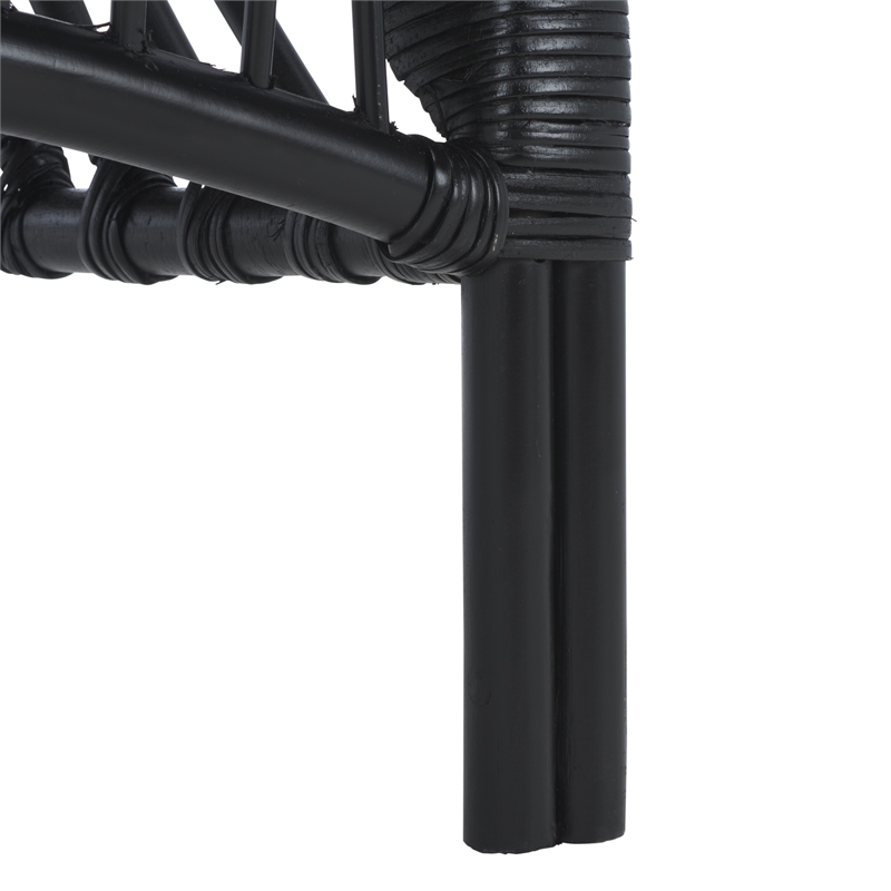 Safavieh Aragorn Rattan Accent Chair with Cotton Cushion in White / Black