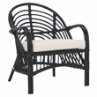 Safavieh Aragorn Rattan Accent Chair with Cotton Cushion in White / Black