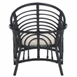 Safavieh Aragorn Rattan Accent Chair with Cotton Cushion in White / Black