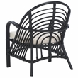 Safavieh Aragorn Rattan Accent Chair with Cotton Cushion in White / Black