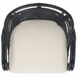Safavieh Aragorn Rattan Accent Chair with Cotton Cushion in White / Black