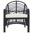 Safavieh Aragorn Rattan Accent Chair with Cotton Cushion in White / Black