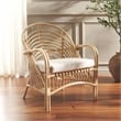 Safavieh Aragorn Rattan Accent Chair with Cotton Cushion in White / Natural