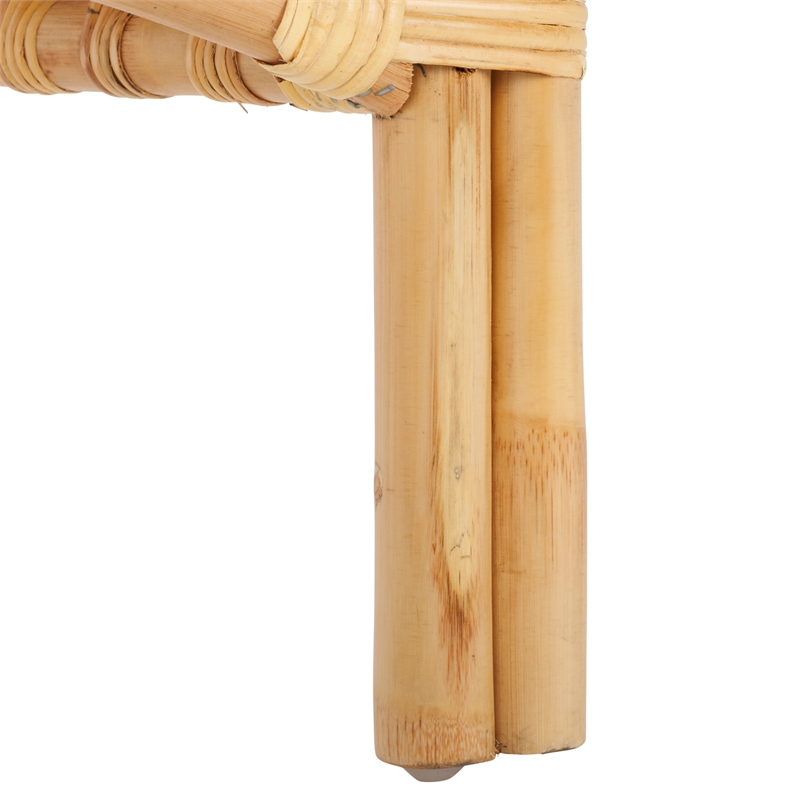 Safavieh Aragorn Rattan Accent Chair with Cotton Cushion in White / Natural