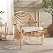 Safavieh Aragorn Rattan Accent Chair with Cotton Cushion in White / Natural