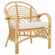 Safavieh Aragorn Rattan Accent Chair with Cotton Cushion in White / Natural