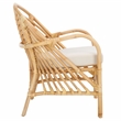 Safavieh Aragorn Rattan Accent Chair with Cotton Cushion in White / Natural