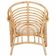 Safavieh Aragorn Rattan Accent Chair with Cotton Cushion in White / Natural