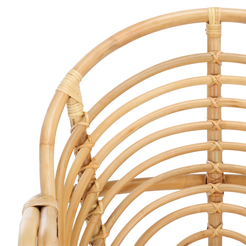 Safavieh Aragorn Rattan Accent Chair with Cotton Cushion in White / Natural