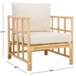 Safavieh Aisling Rattan Accent Chair with Cotton Cushion in White / Natural