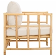 Safavieh Aisling Rattan Accent Chair with Cotton Cushion in White / Natural