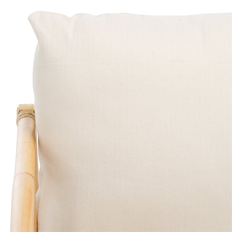 Safavieh Aisling Rattan Accent Chair with Cotton Cushion in White / Natural