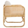 Safavieh Alybeth Rattan Accent Chair with Cotton Cushion in White / Natural