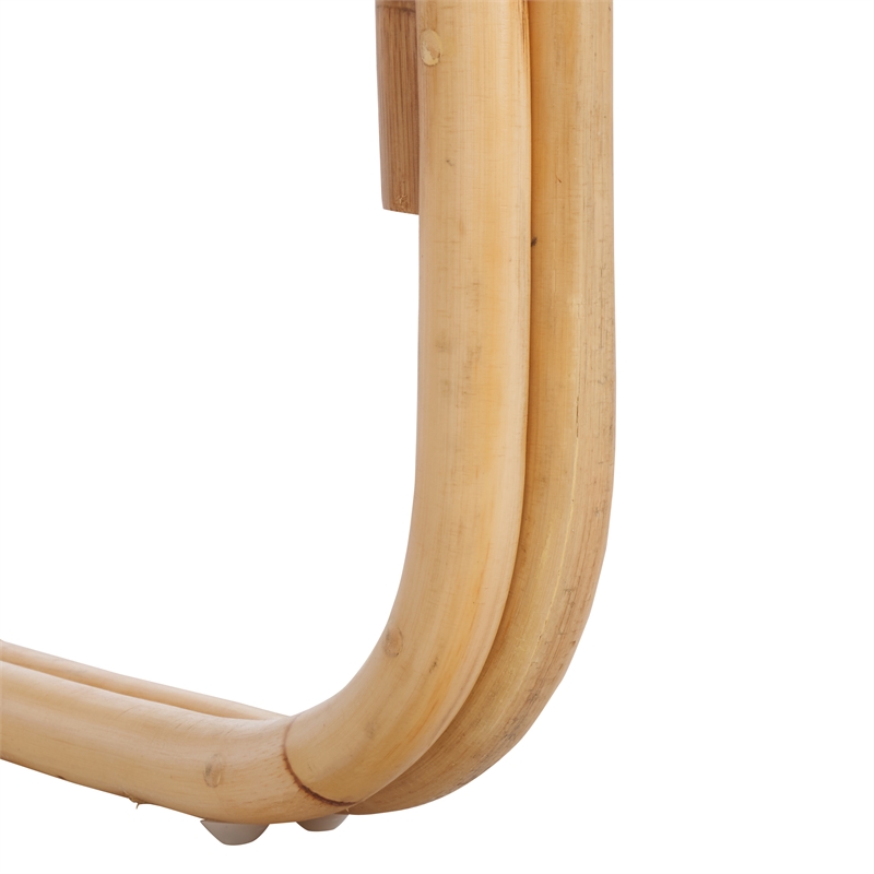 Safavieh Alybeth Rattan Accent Chair with Cotton Cushion in White / Natural