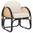 Safavieh Constella Rattan Accent Chair with Cotton Cushion in White / Black