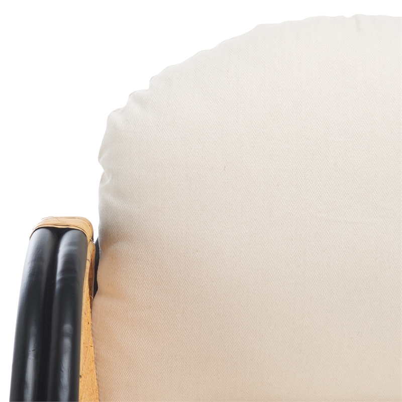 Safavieh Constella Rattan Accent Chair with Cotton Cushion in White / Black