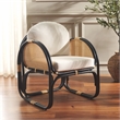 Safavieh Constella Rattan Accent Chair with Cotton Cushion in White / Black