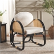 Safavieh Constella Rattan Accent Chair with Cotton Cushion in White / Black