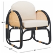 Safavieh Constella Rattan Accent Chair with Cotton Cushion in White / Black