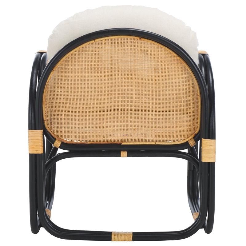 Safavieh Constella Rattan Accent Chair with Cotton Cushion in White / Black