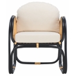 Safavieh Constella Rattan Accent Chair with Cotton Cushion in White / Black