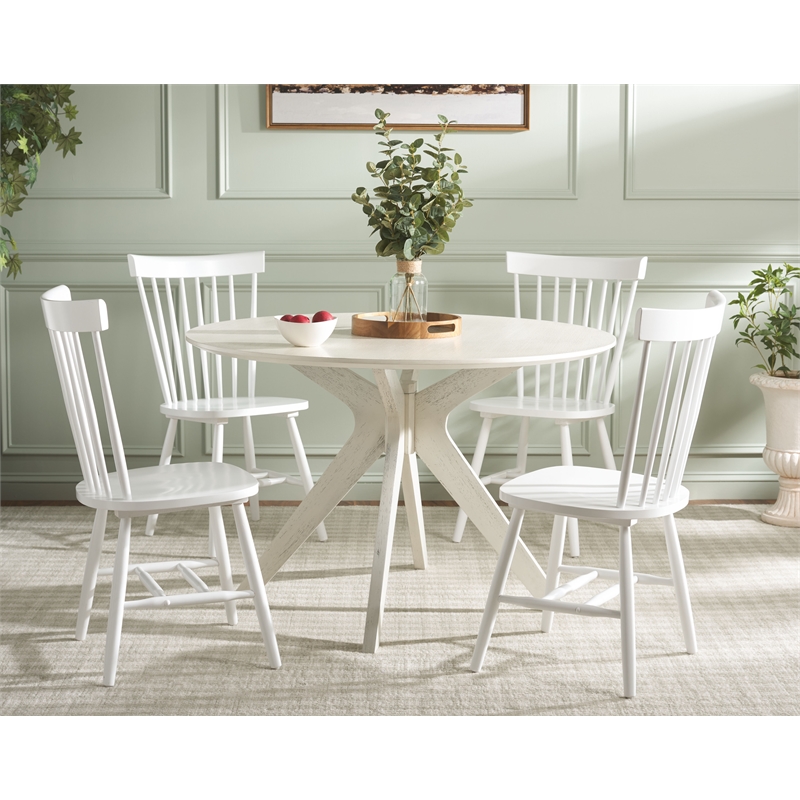 Safavieh Parker Wood Spindle Dining Chair (Set Of 2) in White
