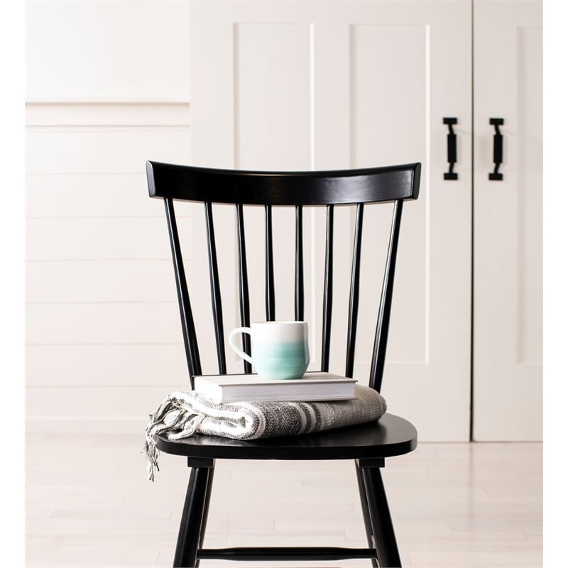 Safavieh Parker Wood Spindle Dining Chair (Set Of 2) in Black