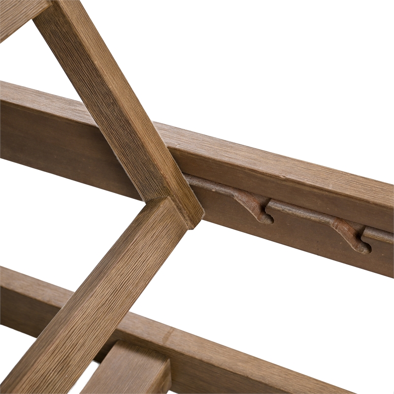 Safavieh Saint Vincent Eucalyptus Wood Chaise Lounge in Natural / Beige