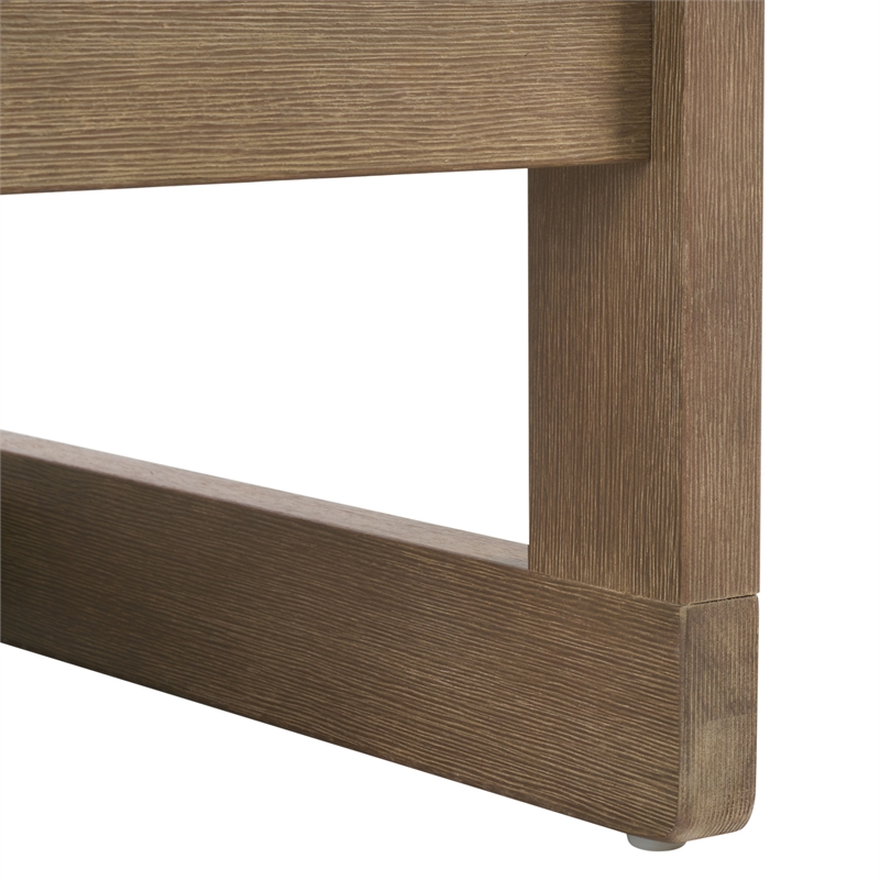 Safavieh Saint Vincent Eucalyptus Wood Chaise Lounge in Natural / Beige