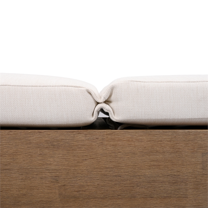 Safavieh Blanquilla Eucalyptus Wood Chaise Lounge in Natural / Beige