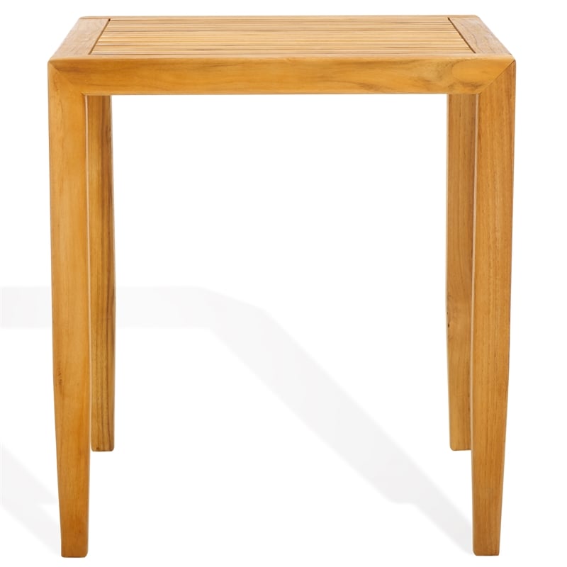Safavieh Samoa Brazilian Teak Wood Patio Accent Table in Natural