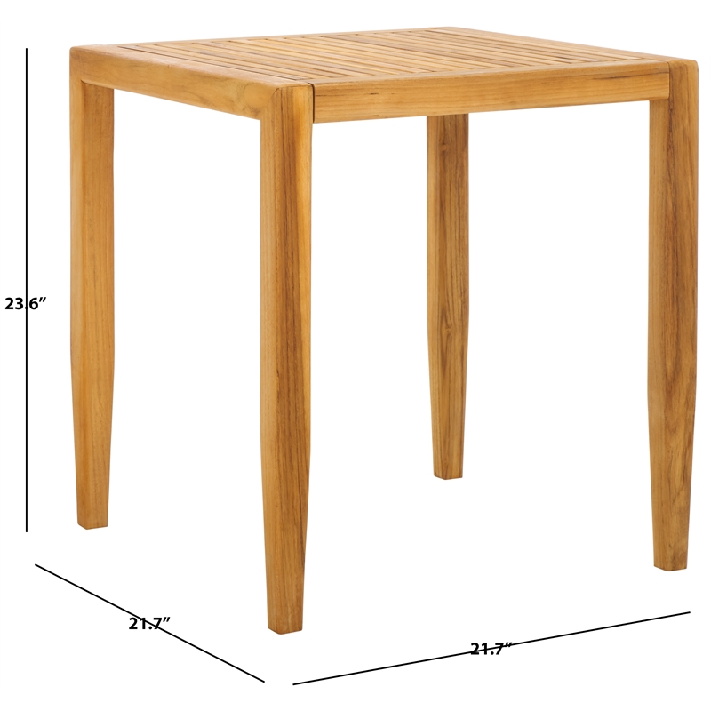 Safavieh Samoa Brazilian Teak Wood Patio Accent Table in Natural