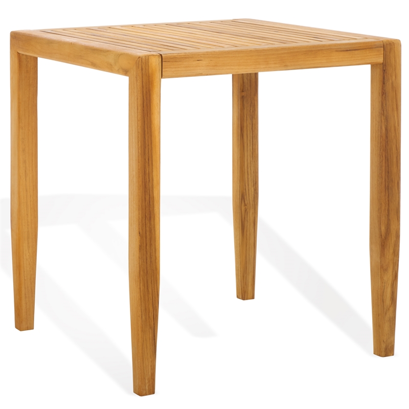 Safavieh Samoa Brazilian Teak Wood Patio Accent Table in Natural