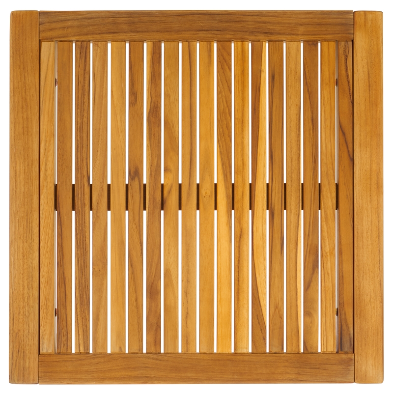 Safavieh Samoa Brazilian Teak Wood Patio Accent Table in Natural