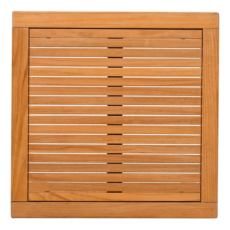 Safavieh Samoa Brazilian Teak Wood Patio Accent Table in Natural