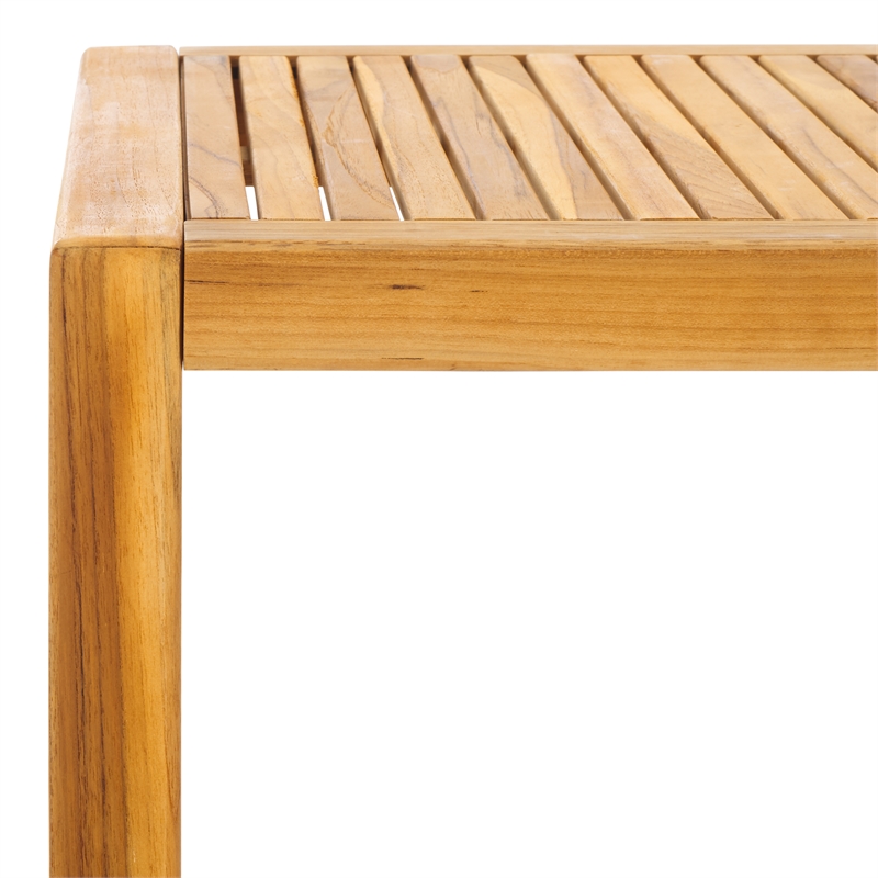 Safavieh Samoa Brazilian Teak Wood Patio Accent Table in Natural