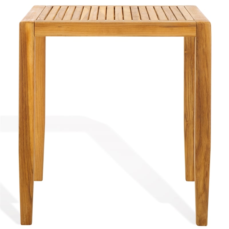 Safavieh Samoa Brazilian Teak Wood Patio Accent Table in Natural