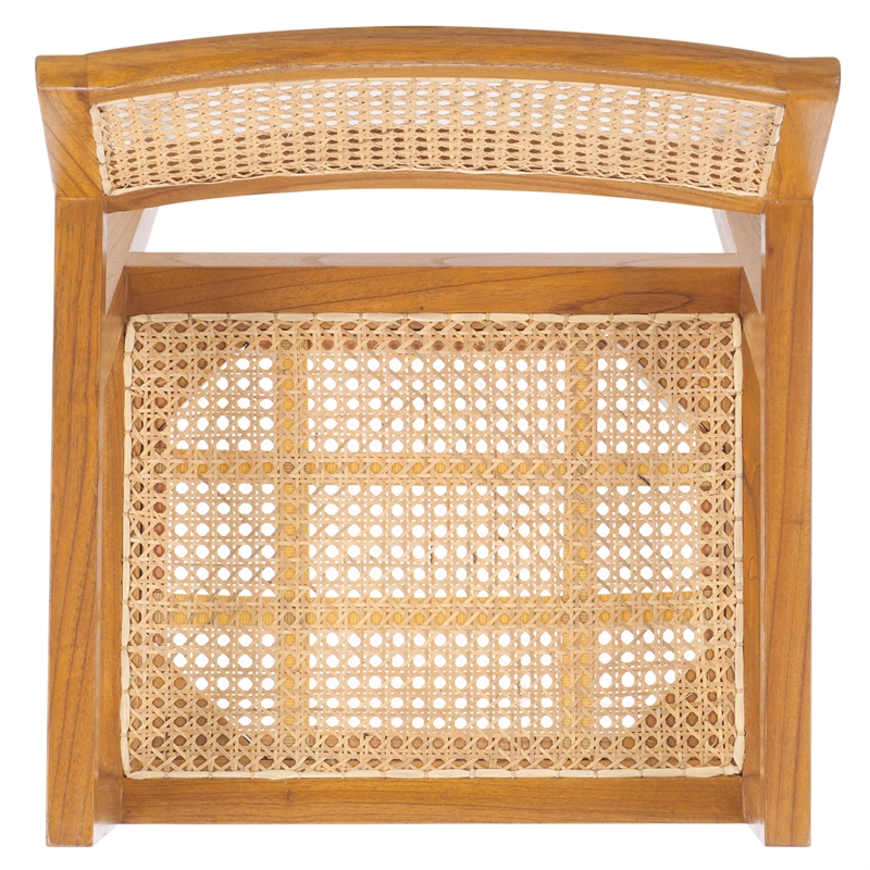 Safavieh Cire Teak and Rattan Dining Chair in Natural