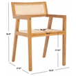 Safavieh Cire Teak and Rattan Dining Chair in Natural