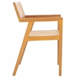 Safavieh Cire Teak and Rattan Dining Chair in Natural