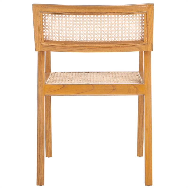 Safavieh Cire Teak and Rattan Dining Chair in Natural