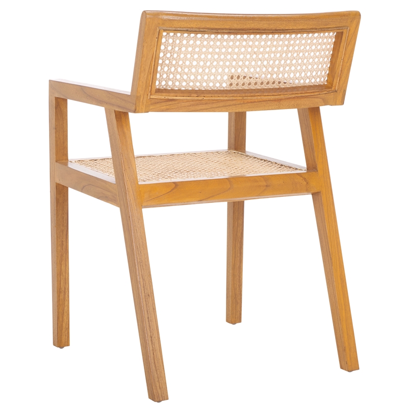 Safavieh Cire Teak and Rattan Dining Chair in Natural