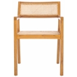Safavieh Cire Teak and Rattan Dining Chair in Natural