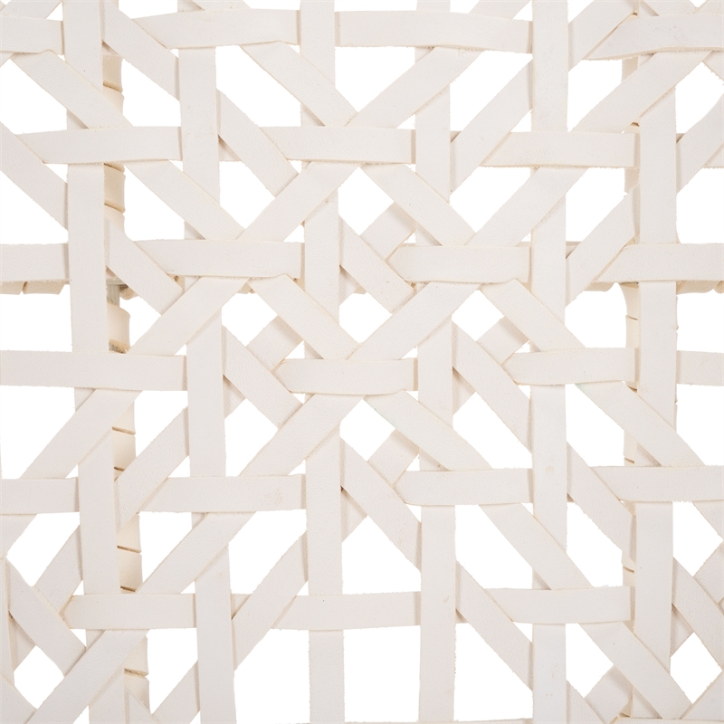 Safavieh Bandelier Teak Wood Stacking Dining Chair in White / Natural