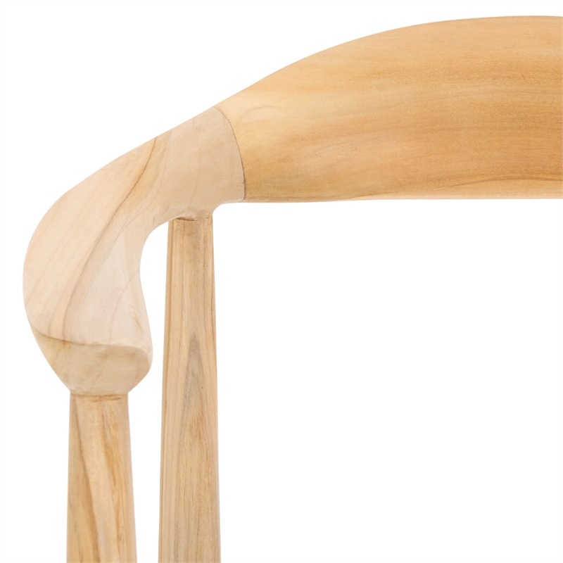 Safavieh Bandelier Teak Wood Stacking Dining Chair in White / Natural