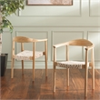 Safavieh Bandelier Teak Wood Stacking Dining Chair in White / Natural